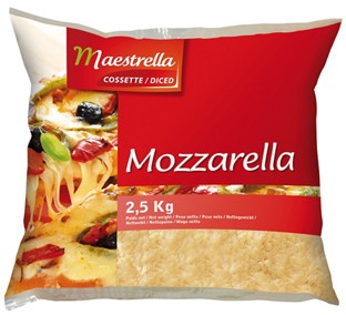 Mozzarella kocka 2,5kg  MAESTRELLA (červený sáčok)