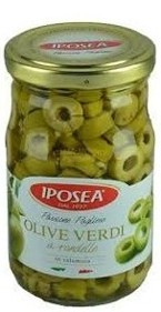 Olivy zelené krájané 314 gr sklo IPOSEA