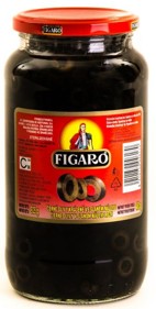 Olivy čierne krájané sklo. 935 gr FIGARO